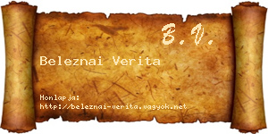 Beleznai Verita névjegykártya